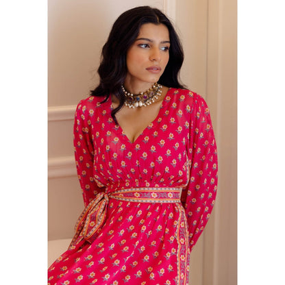 Paulmi & Harsh Rani Georgette Butti Printed Kaftan (Set of 2)