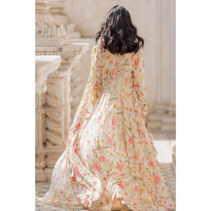 Paulmi & Harsh Ivory Floral Cape (Set of 3)