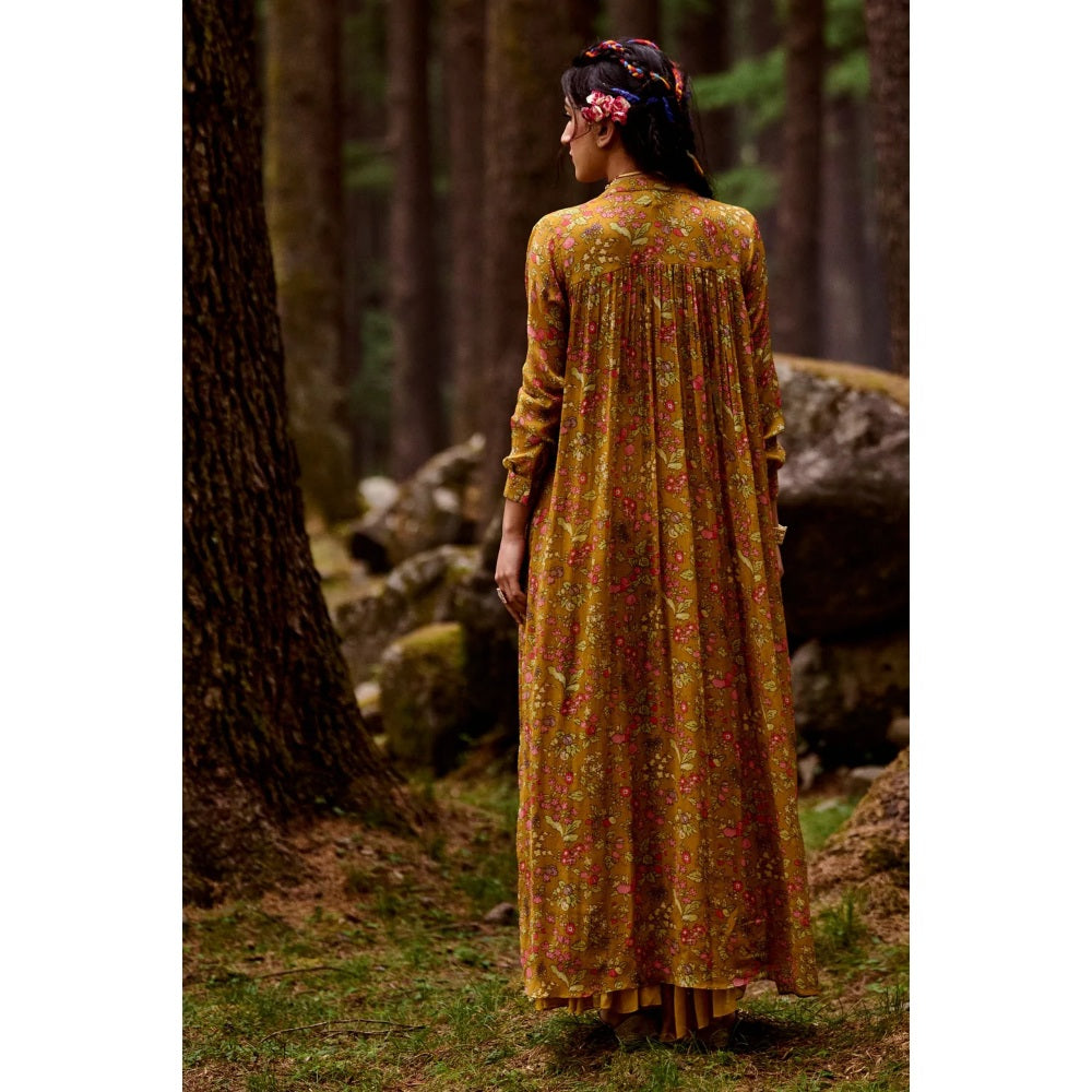 Paulmi & Harsh Strawberry Print Ochre Yellow (Set of 4)