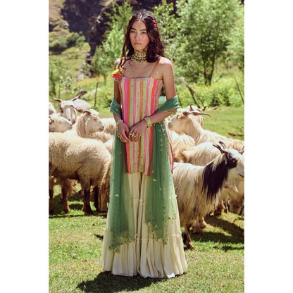 Paulmi & Harsh Multicoloured Stripes Print Kurta (Set of 3)