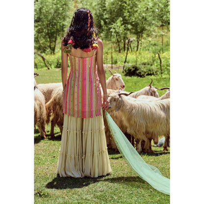 Paulmi & Harsh Multicoloured Stripes Print Kurta (Set of 3)