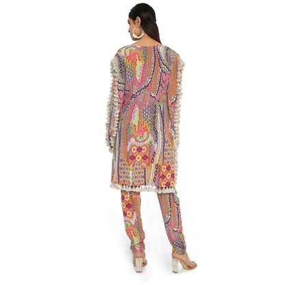 PS Pret by Payal Singhal Zunaira African Print Crepe Top with Cigarette Pants (Set of 2)