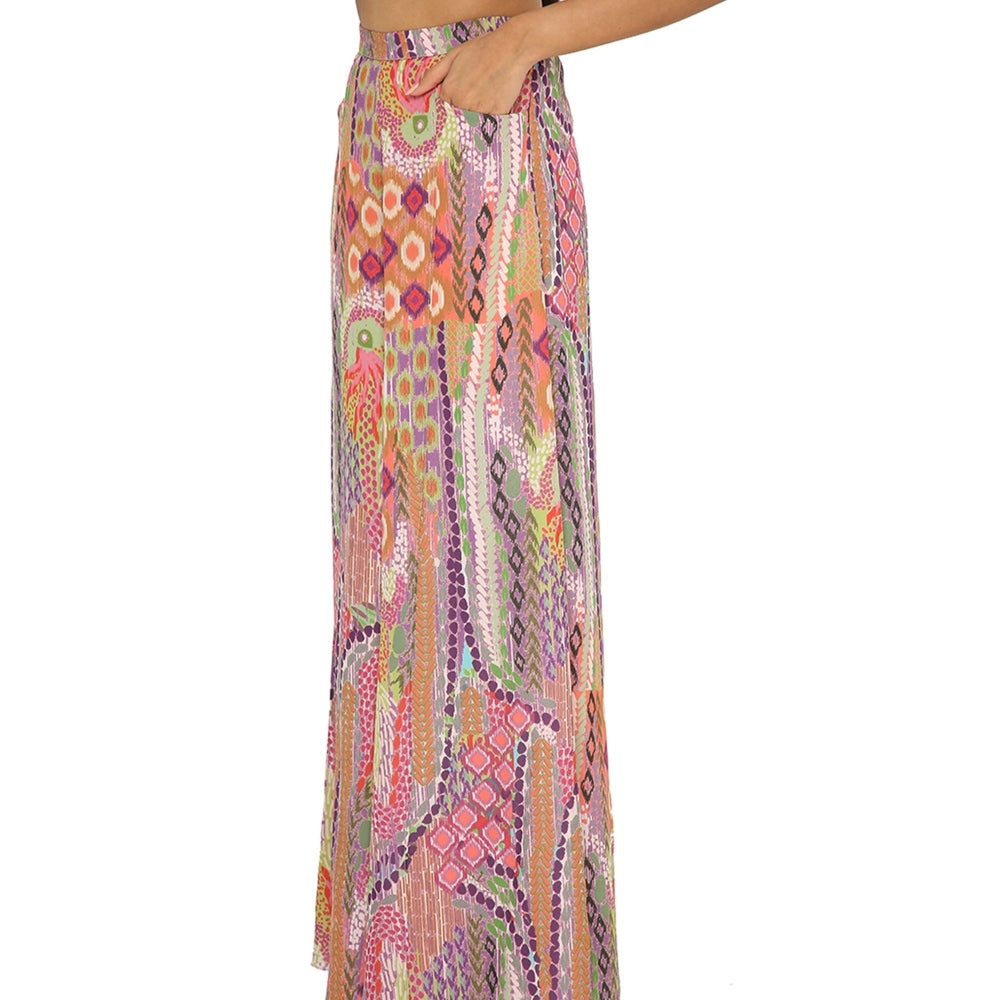 PS Pret by Payal Singhal Juveria African Print Crepe One Shoulder Top with Palazzo (Set of 2)