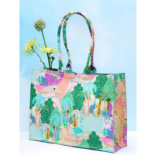 PS Accessories by Payal Singhal Payal Singhal Multi Colour Kuno Printed Canvas Tote Bag
