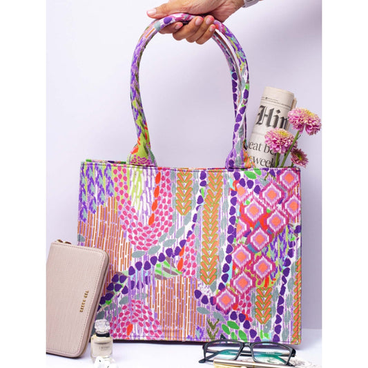 PS Accessories by Payal Singhal Payal Singhal African Print Multi Colour Canvas Small Tote Bag