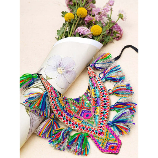 PS Accessories by Payal Singhal Payal Singhal Amritsar Extended Multi Colour Embroidered Necklace