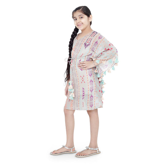PS Kids by Payal Singhal Grey Printed Dress