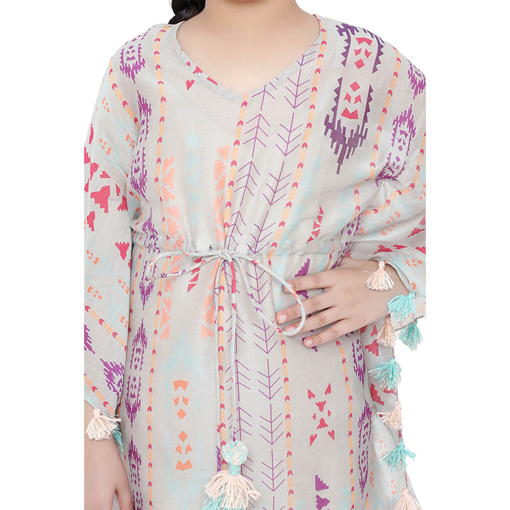 PS Kids by Payal Singhal Grey Printed Dress