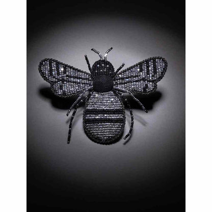 Pallavi Swadi Navy Shirt Dress With Black Beetle Brooch