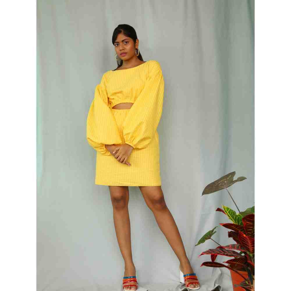 Poppi Yellow Patterned Sunday Dress