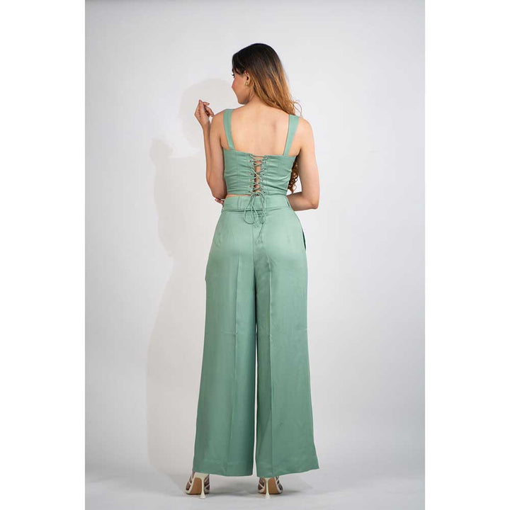 Poppi Solid Light Green Nora Trousers
