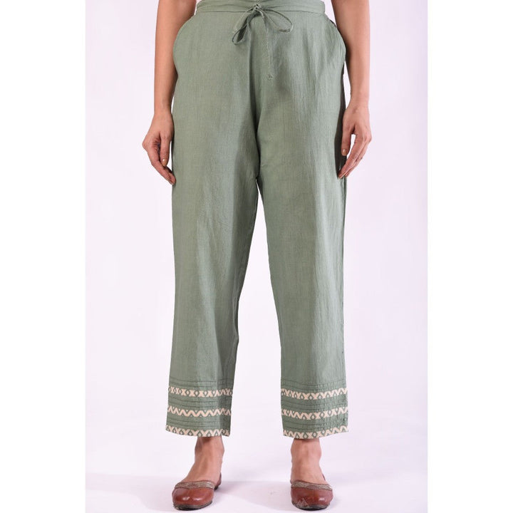 Prakriti Jaipur Green Pleated Pant