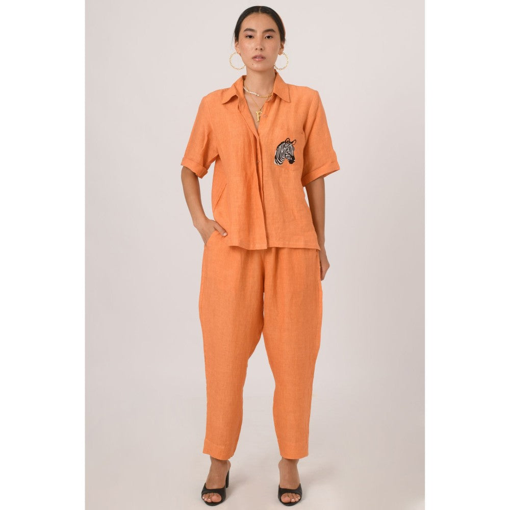 Prakriti Jaipur Orange Linen Pant