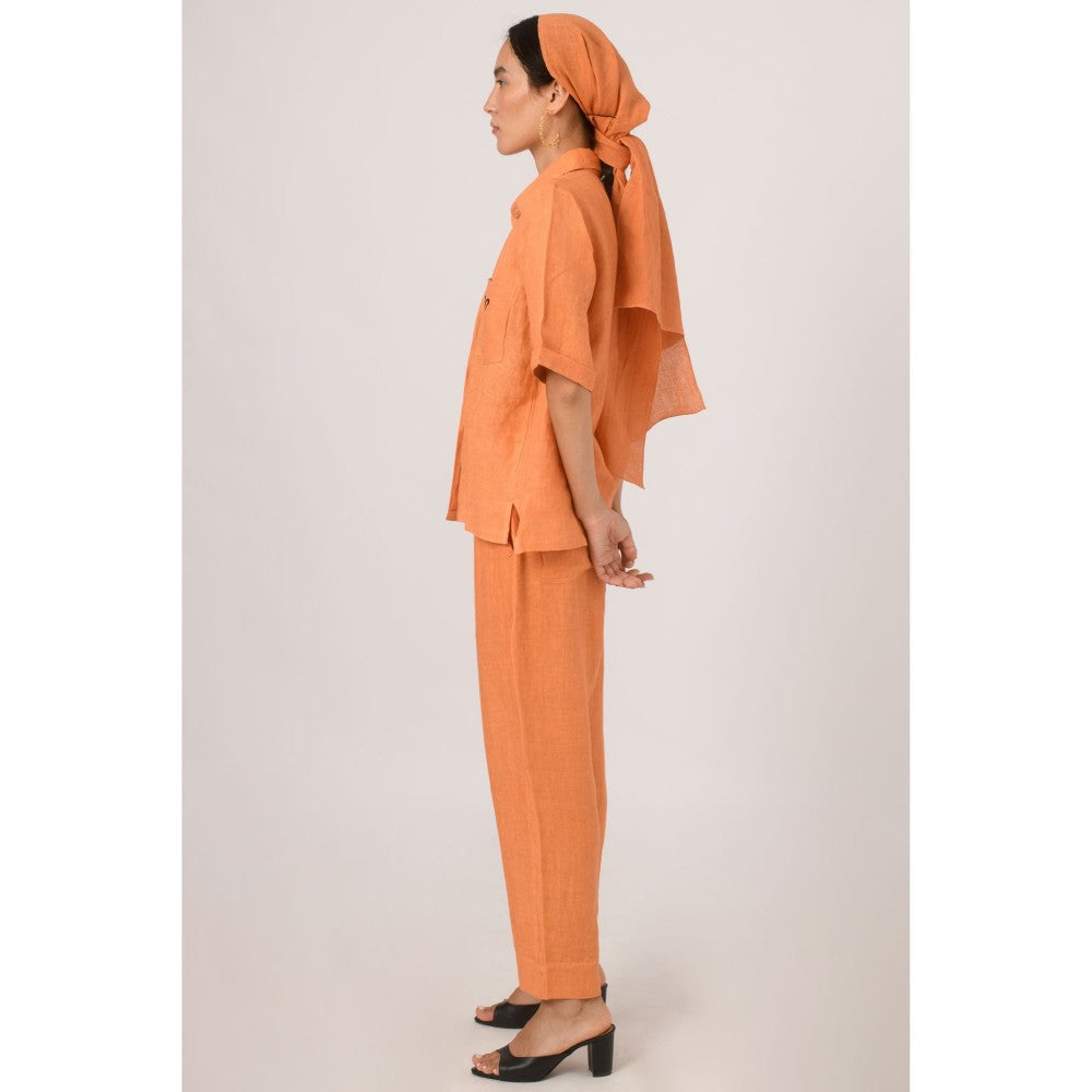 Prakriti Jaipur Orange Linen Pant