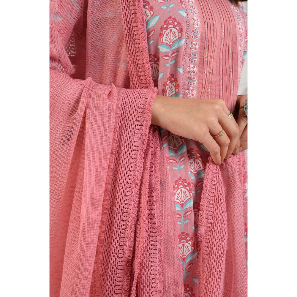 Prakriti Jaipur Dusty Pink Lace Kota Dupatta