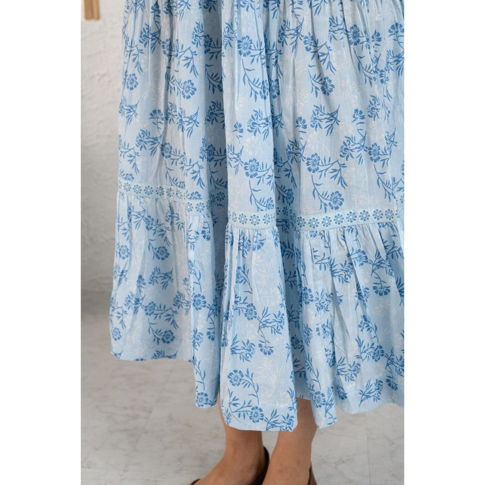Prakriti Jaipur Blue Day Frill Midi Dress
