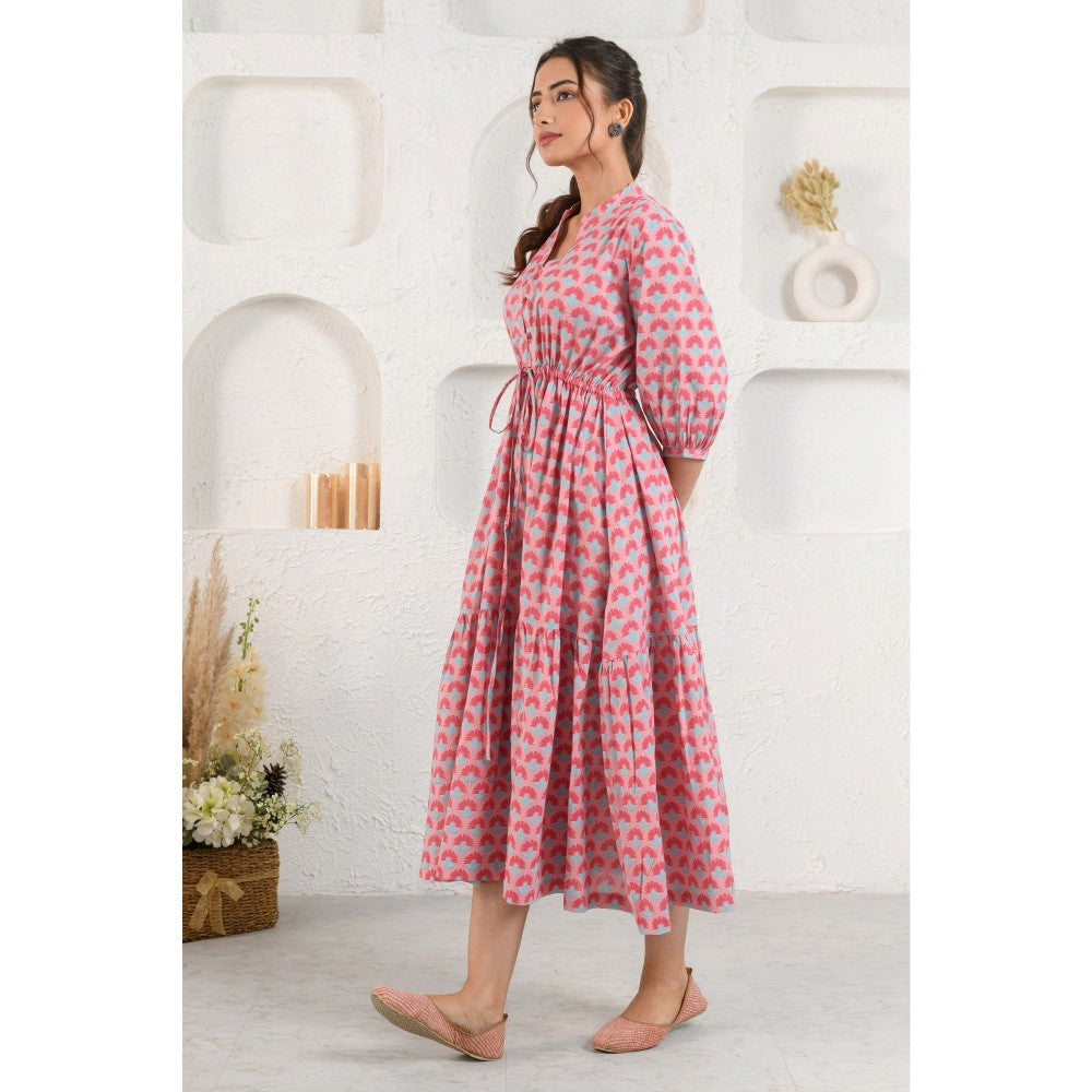 Prakriti Jaipur Pink Lay Tie Up Midi Dress