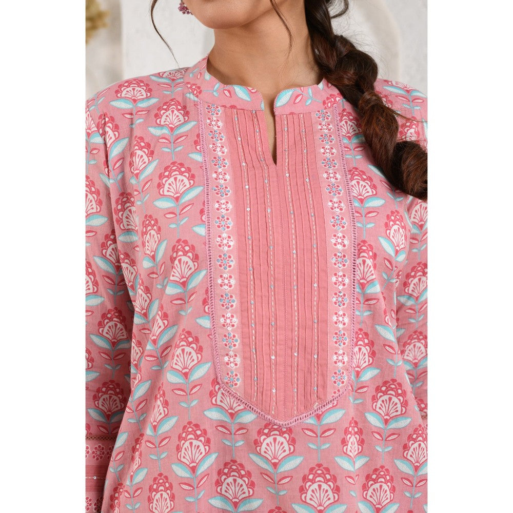 Prakriti Jaipur Pink Blue Sequins Kurta