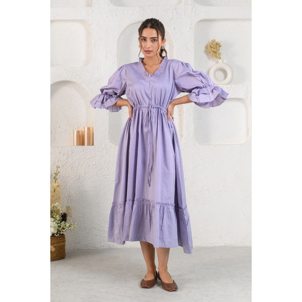 Prakriti Jaipur Purple Tie Frill Midi Dress