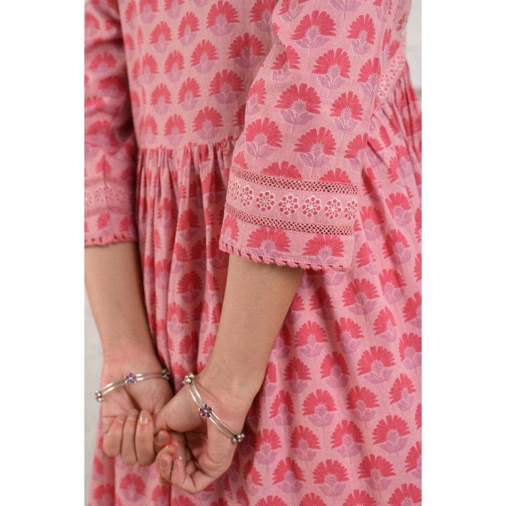 Prakriti Jaipur Pink Gathered Anarkali Kurta