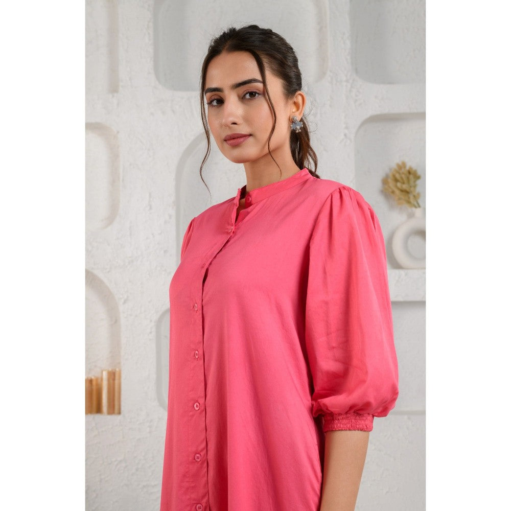 Prakriti Jaipur Pink Poplin Midi Dress