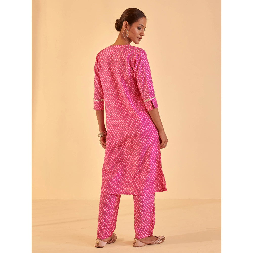 Prakriti Jaipur Pink Printed Kurta & Pant (Set of 2)