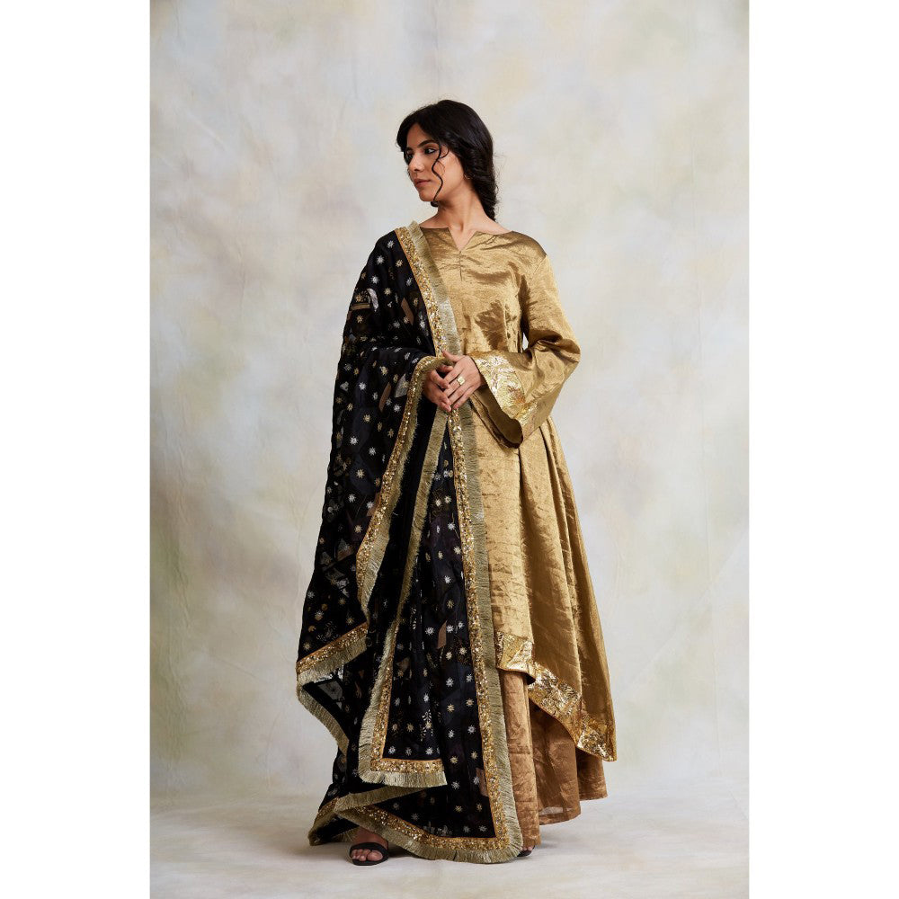 PRIYANKA RAAJIV Risay Patchwork Chikankari and Brocade Blend Dupatta