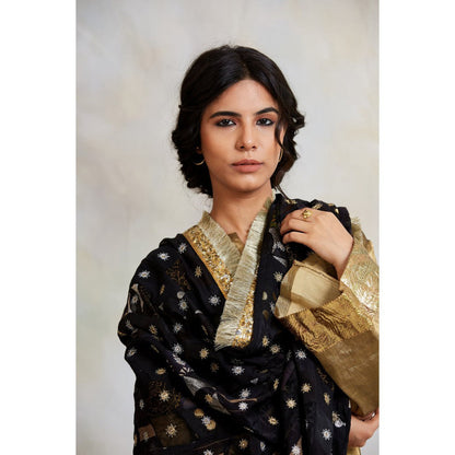 PRIYANKA RAAJIV Risay Patchwork Chikankari and Brocade Blend Dupatta