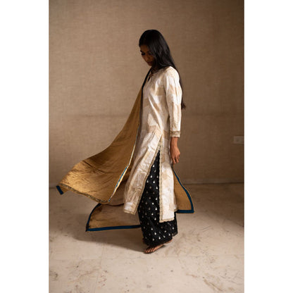 PRIYANKA RAAJIV Aabha Gold Silk Tissue Chanderi Dupatta