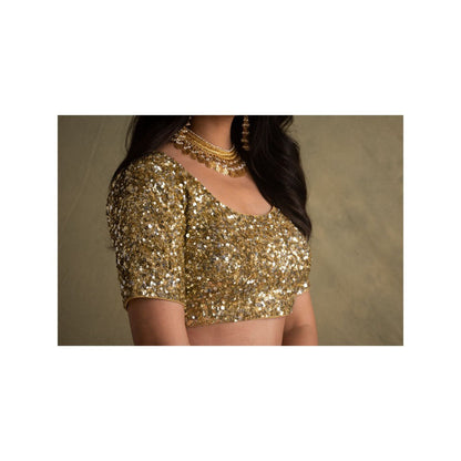 PRIYANKA RAAJIV Rika Gold Sequin Blouse