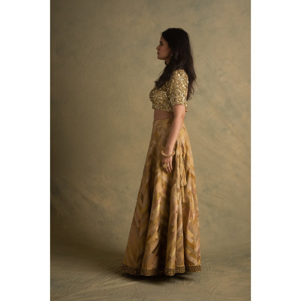 PRIYANKA RAAJIV Rika Gold Sequin Blouse