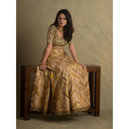 PRIYANKA RAAJIV Rika Gold Sequin Blouse