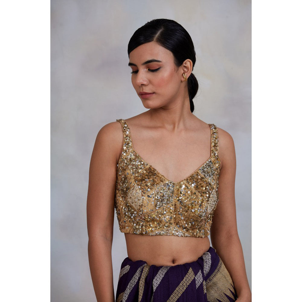 PRIYANKA RAAJIV Raihan Shaded Gold Blouse