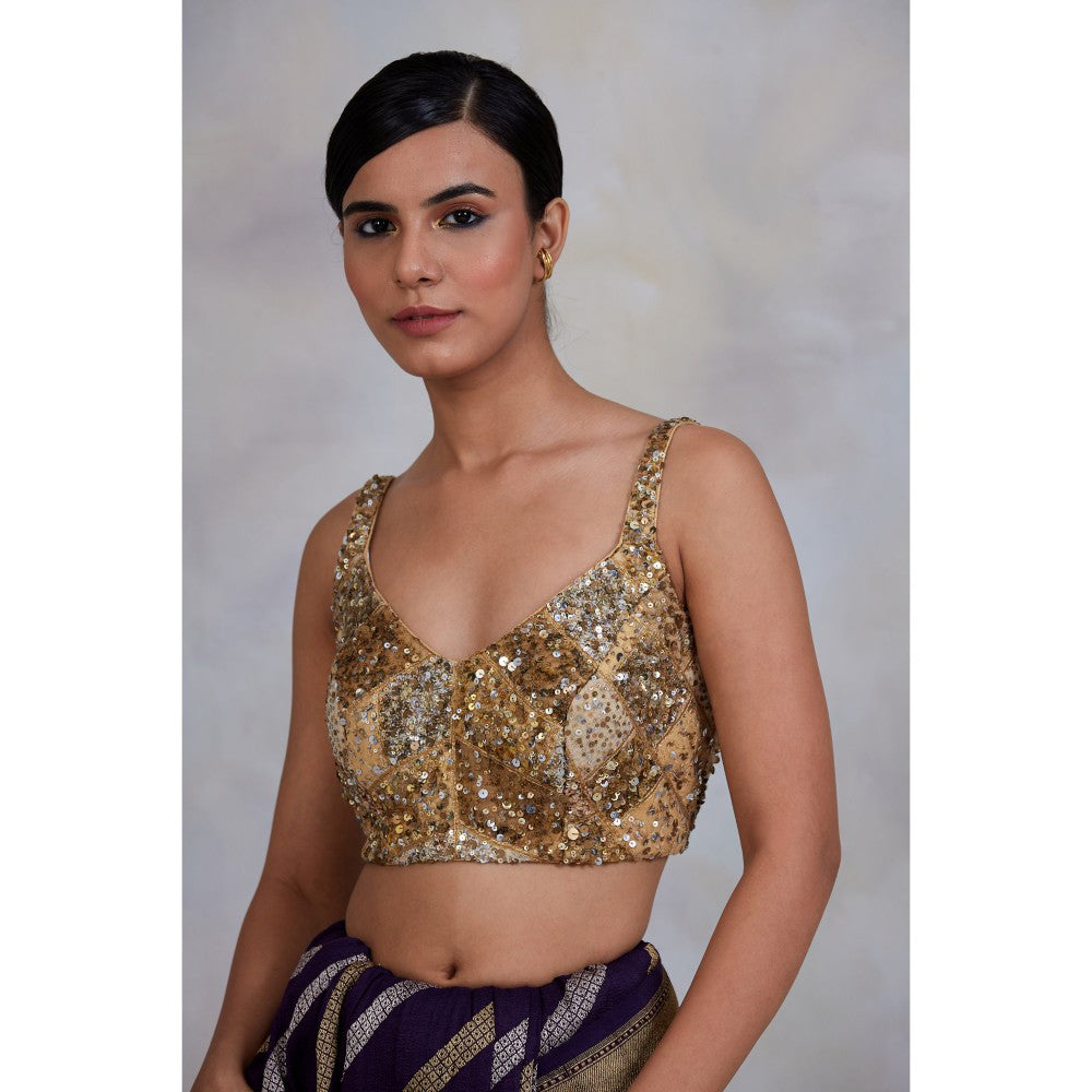 PRIYANKA RAAJIV Raihan Shaded Gold Blouse