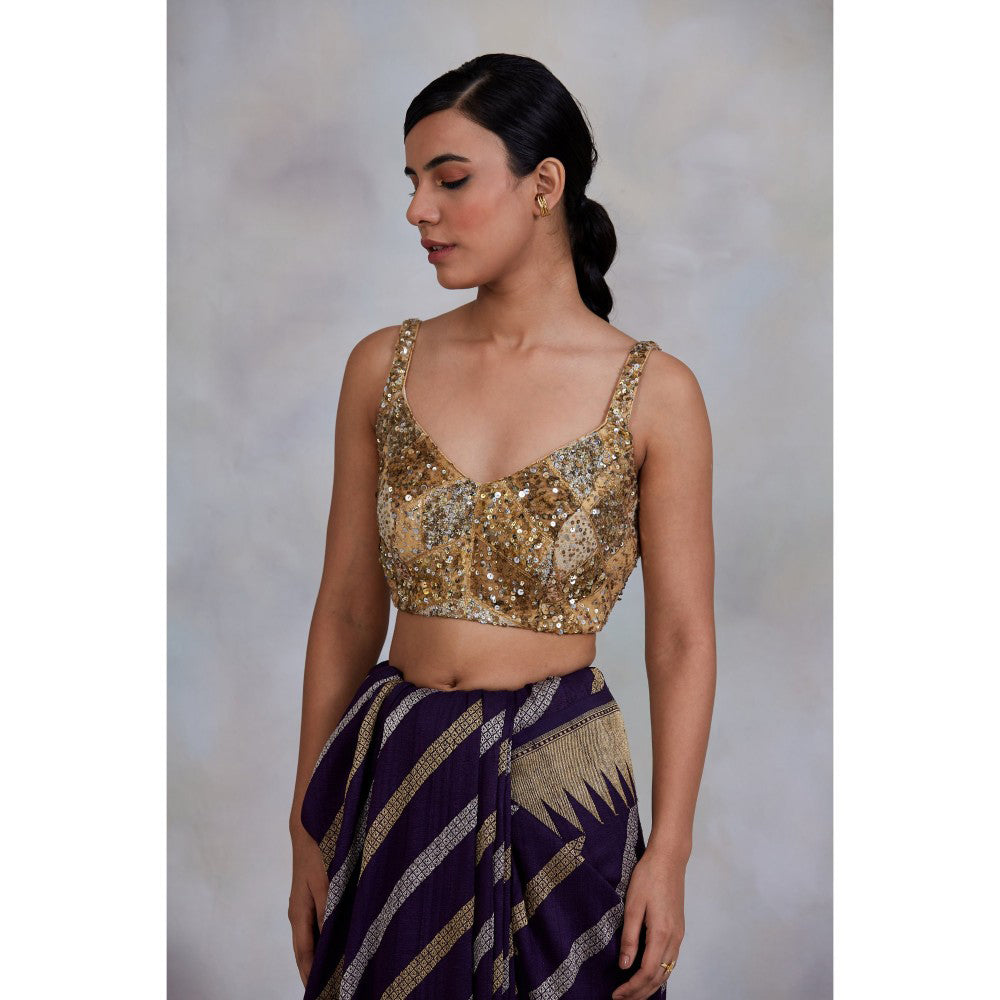 PRIYANKA RAAJIV Raihan Shaded Gold Blouse