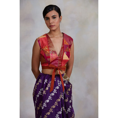 PRIYANKA RAAJIV Arnit Pink Patchwork Blouse