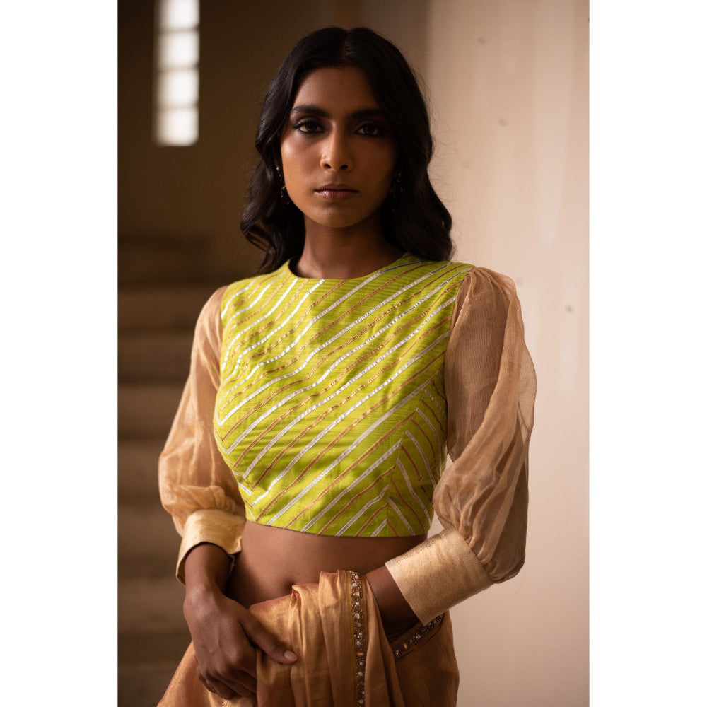 PRIYANKA RAAJIV Chinayi Gota Leher Patchwork Blouse