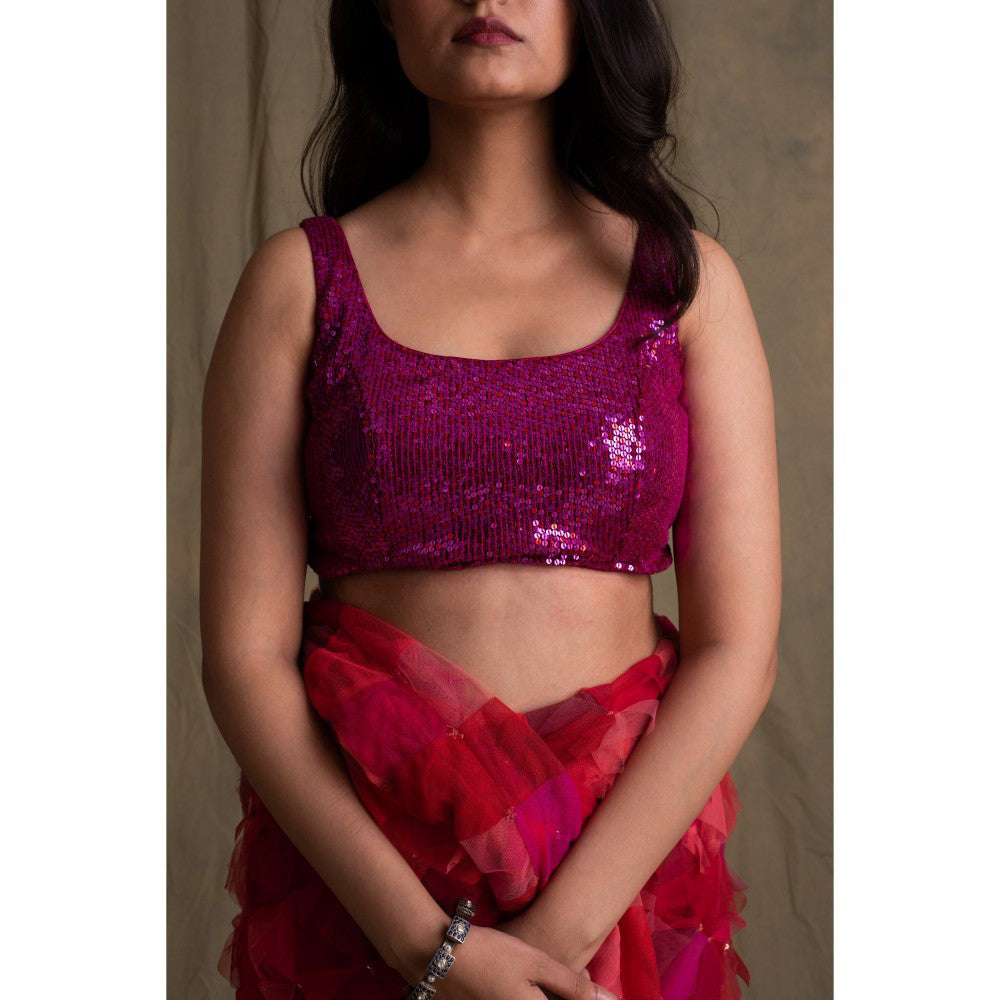 PRIYANKA RAAJIV Sohna Pink Sequined Blouse