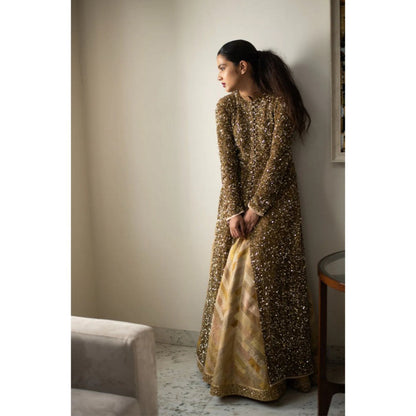 PRIYANKA RAAJIV Sania Gold Hand Embroidered Sequin Jacket