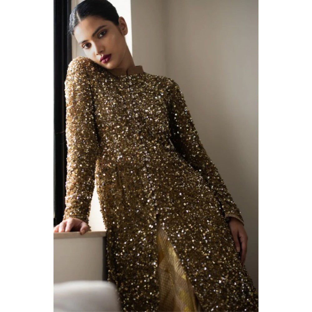 PRIYANKA RAAJIV Sania Gold Hand Embroidered Sequin Jacket