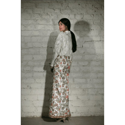 PRIYANKA RAAJIV Gohar Vintage Ivory Zardosi Jacket with Bodice