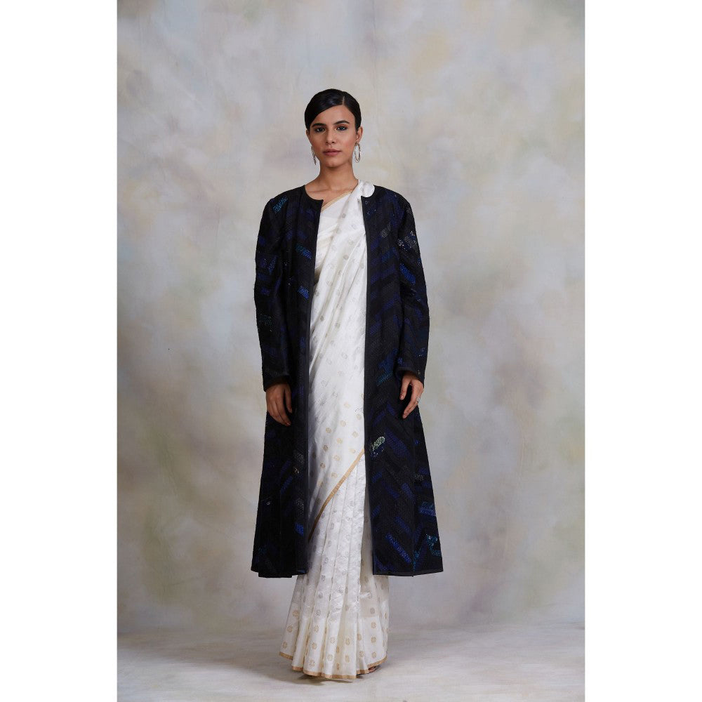 PRIYANKA RAAJIV Kumud Black and Blue Patchwork Jacket