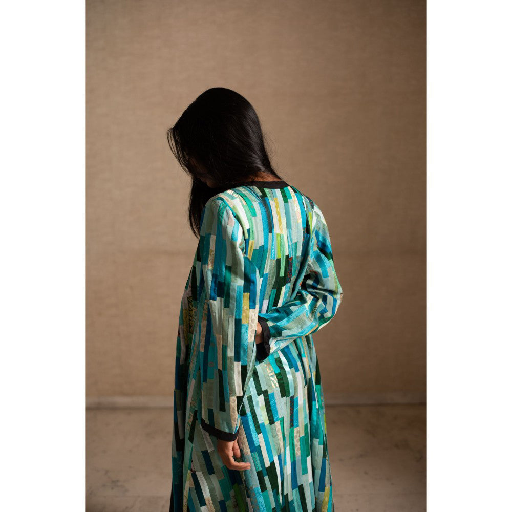 PRIYANKA RAAJIV Amvi Blue Patchwork Heritage Jacket