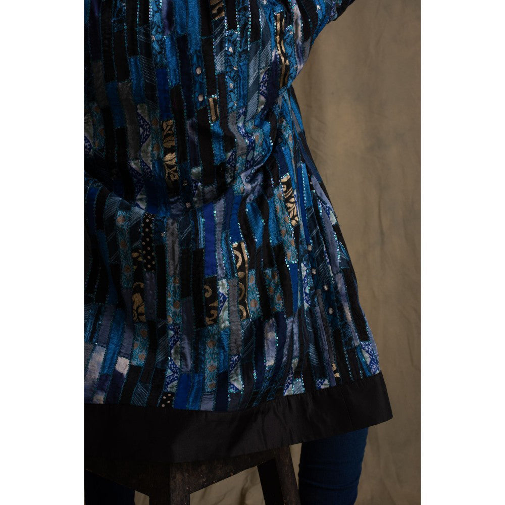 PRIYANKA RAAJIV Idika Heritage Blue Embellished Jacket