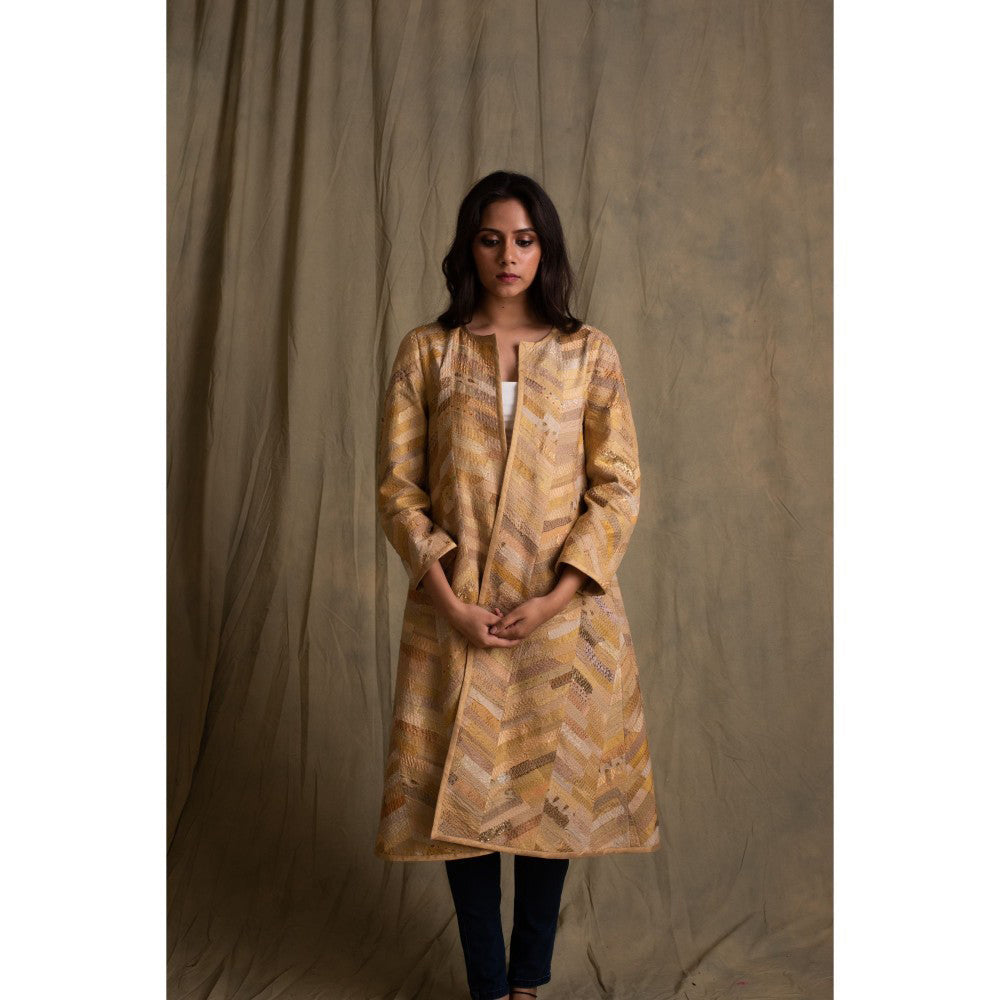 PRIYANKA RAAJIV Geetika Beige Blended Jacket