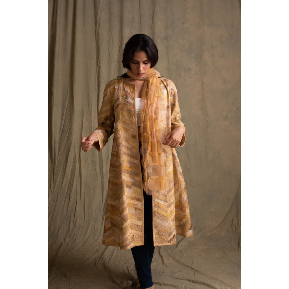 PRIYANKA RAAJIV Geetika Beige Blended Jacket