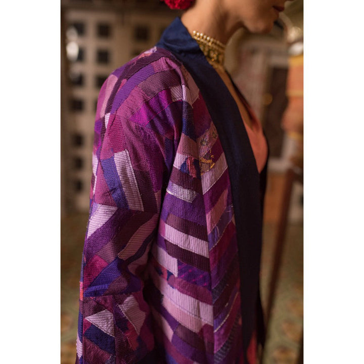 PRIYANKA RAAJIV Chakori Purple Patchwork Jacket