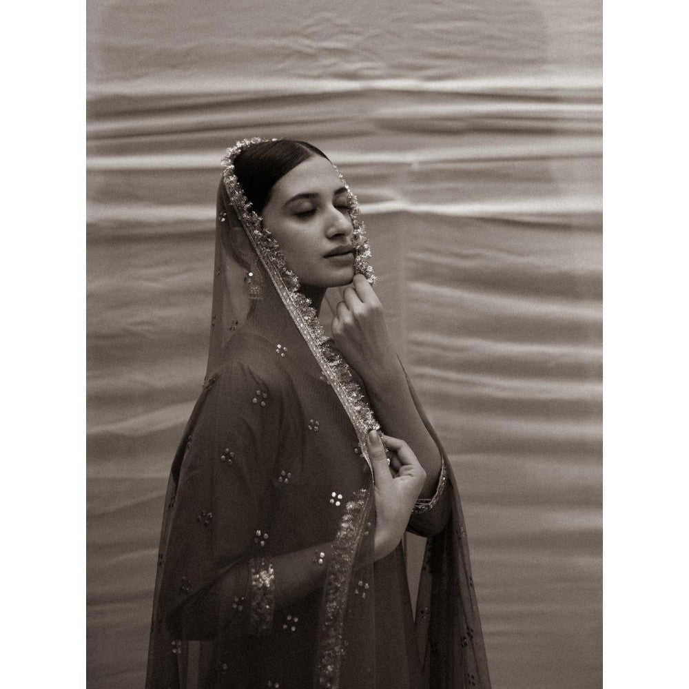 PRIYANKA RAAJIV Sukritya Teal Cotton Silk Straight Kurta (Set of 3)