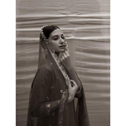 PRIYANKA RAAJIV Sukritya Teal Cotton Silk Straight Kurta (Set of 3)