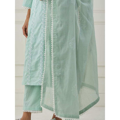 Priya Chaudhary Green Kota Cotton Dupatta